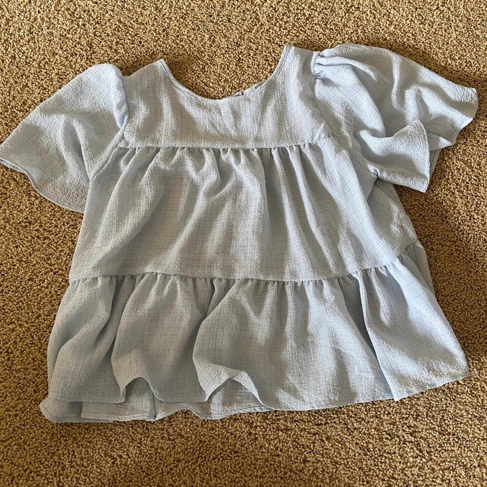 Baby Blue Tiered Top
